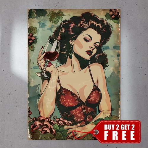 Vintage pin girl poster - vintage, a4