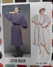 1499 Vogue Jean Muir Designer Original Uncut FF 1980s Dress Size 12 Bust 34"
