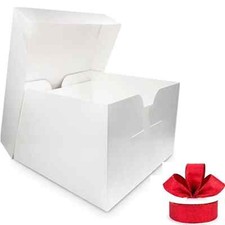 Tall Cake Box 10x10x10In / Ribbon Premium Cake Boxes Cheap Price For Home Bakers