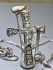 18ct White Gold Diamond Cross