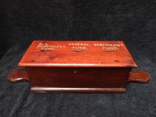 VINTAGE PINE COLLECTION BOX DOUBLE HANDLE RUSTIC SOCIAL HISTORY WOODEN