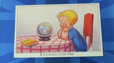 Vintage Nipper Comic Postcard 1930s Crystal Ball Gazing Fortune Teller Fun Fair