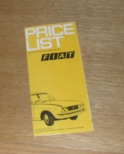 Fiat Price List Brochure 1971 - 500 850 127 128 124 Coupe