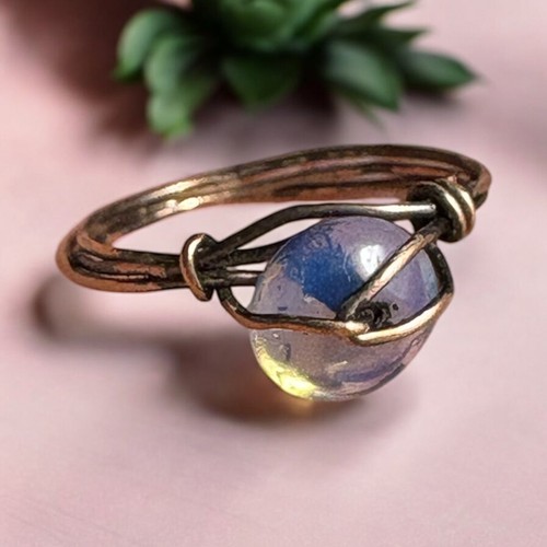 Opal wire wrapped ring - wire-wrapped,