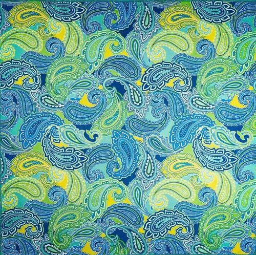 Blue green paisley 100 - blue/green, 100%