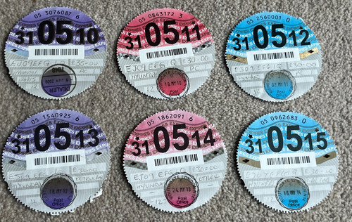 Paper tax discs - 6, to