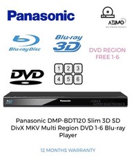 Panasonic DMP-BDT120 3D Multi Region DVD 1-6 SD card MKV Blu-ray Player RR
