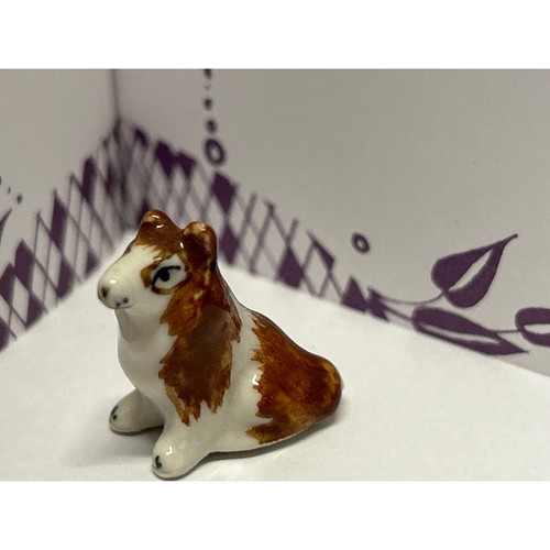 Miniature ceramic collie dog - ceramic,