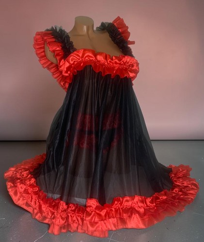 Black femboy satin semi - black,