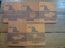 1975-76 Ford Car Shop Manuals. 5 Volumes. Torino Thunderbird Cougar Mustang etc