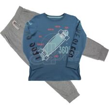 Boys UK Store 100% Cotton Blue & Grey Long Sleeve Skateboard Pyjamas M S L Age