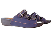 Tamaris Navy Blue Nubuck Adjustable Mules/Sliders Size 5