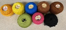 Ancora-Anchor-Cotton Thread-Lot 8x-420g-Yellow-Brown-Blue-Pink-Black-Crochet