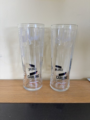 Carling half pint glasses - 2x,