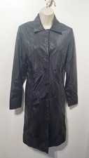 Vtg 90s Y2K black pvc midi trench coat 10 matrix trinity cosplay goth vamp