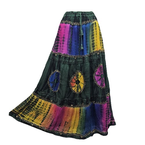 Bohemian maxi skirt tie dye - tie,
