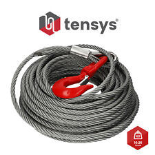 Winch Wire Rope, Recovery Winch Cable, 12mm x 30m, Red Swivel with Safety Catch 