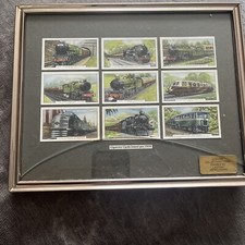 Framed Trains cigarette Cards