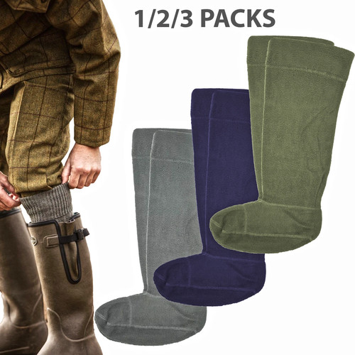 Mens fleece wellie - fleece, socks