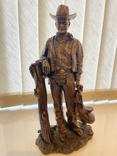 Bronze Cowboy Legend John Wayne Figure Ornament Standing Statue