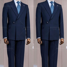 Navy Blue Men's Suits 2Pcs