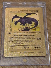 Pokemon card gold shining Charizard 1st edition in exc condition. No 107/105