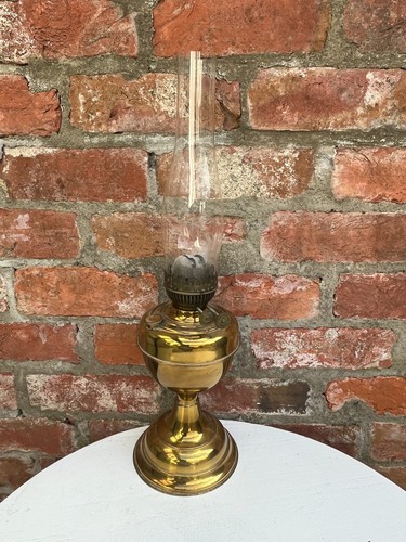 Antique brass oil lamp