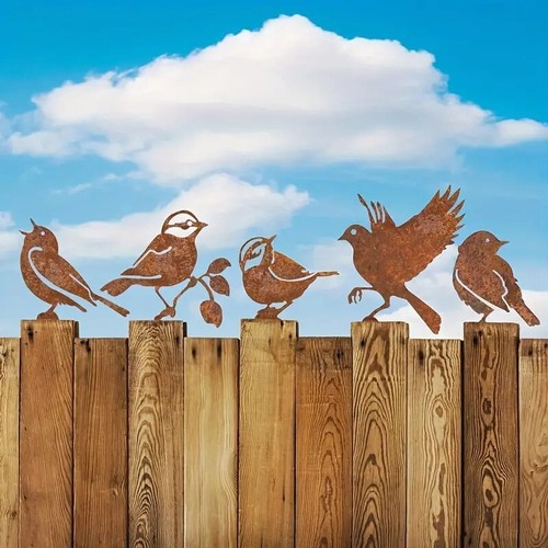 Pcs garden rusty metal bird - pcs,