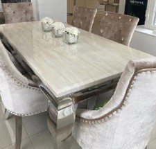 Louis dining table with cream