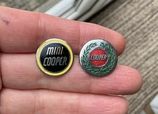 Vintage Mini & Cooper Enamel pin badges X2 Classic motor car