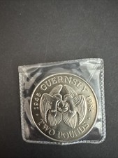 Guernsey £2 1985 Crown Sized