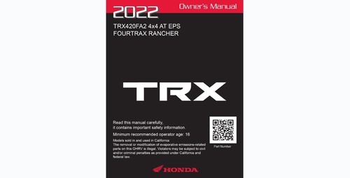 2022 honda trx420fa2 4x4 - 2022, at