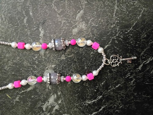 Handmade beaded key charm - handmade,