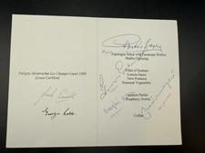1999 Hungary Legends Signed Luncheon Menu Puskas, Grosics, Budai, Hidegkuti ++