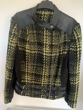 Julian MacDonald Women's Star biker Style jacket Yellow  Size 18