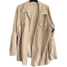 St Michael vintage beige moleskin shirt blouse ladies size 20