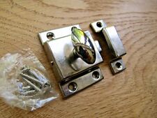 Cupboard cabinet door thumb turn catch latch lock vintage retro Victorian steel 