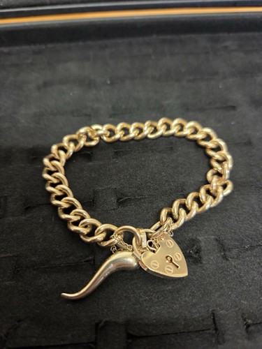 Vintage 9ct gold curb link - vintage, y