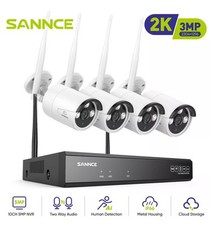 1TB SANNCE WLAN Wireless Wifi 8CH NVR 1080P CCTV Camera System Security Kit IR.