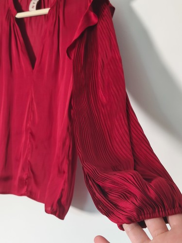 Dolan red satin blouse - red,
