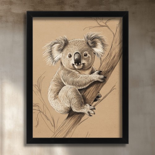 Koala print neutral nursery - print,