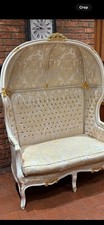 Vintage French shabby chic double porters chair