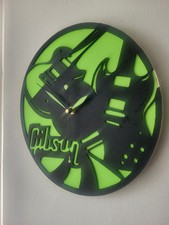 Glow In The Dark  Gibson guitar clock  300mm / 12 Inches.