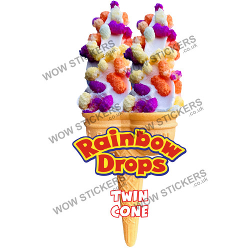 Ice cream van sticker rainbow - cream,