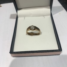 18ct Gold Claw Set Diamond Gypsy Ring Set With Old Cut 5.5mm Diamond 0.85ct