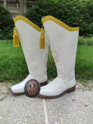 White military parade boots - military,