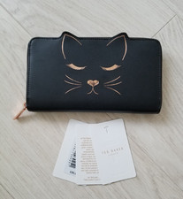 Ted Baker Tammy Cat Zip Matinee Black Leather Purse New Without Tags BNWOT