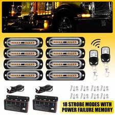 X8 Amber Brighter 12 LED 18 Mode Recovery Strobe Flashing Warning Grill Light