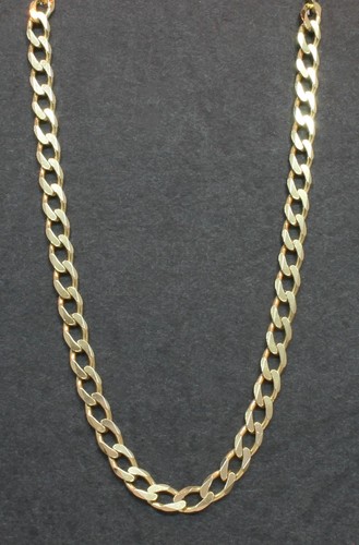 Carat yellow gold solid curb - 9,