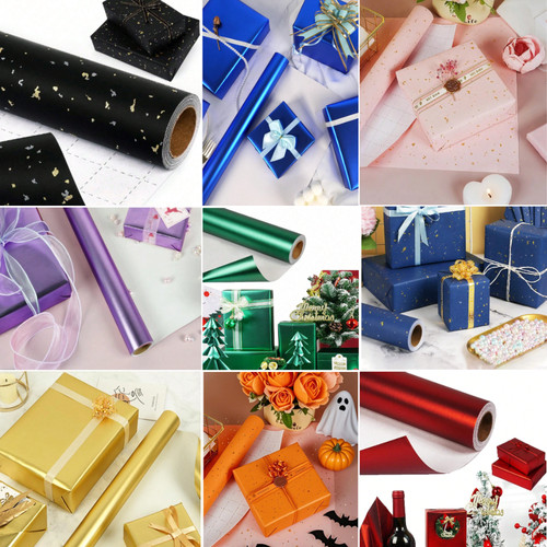 Gift wrap roll matte metal - roll,